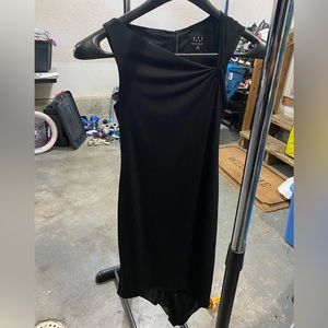 Chic asymmetrical little black dress from David Meister—size 6